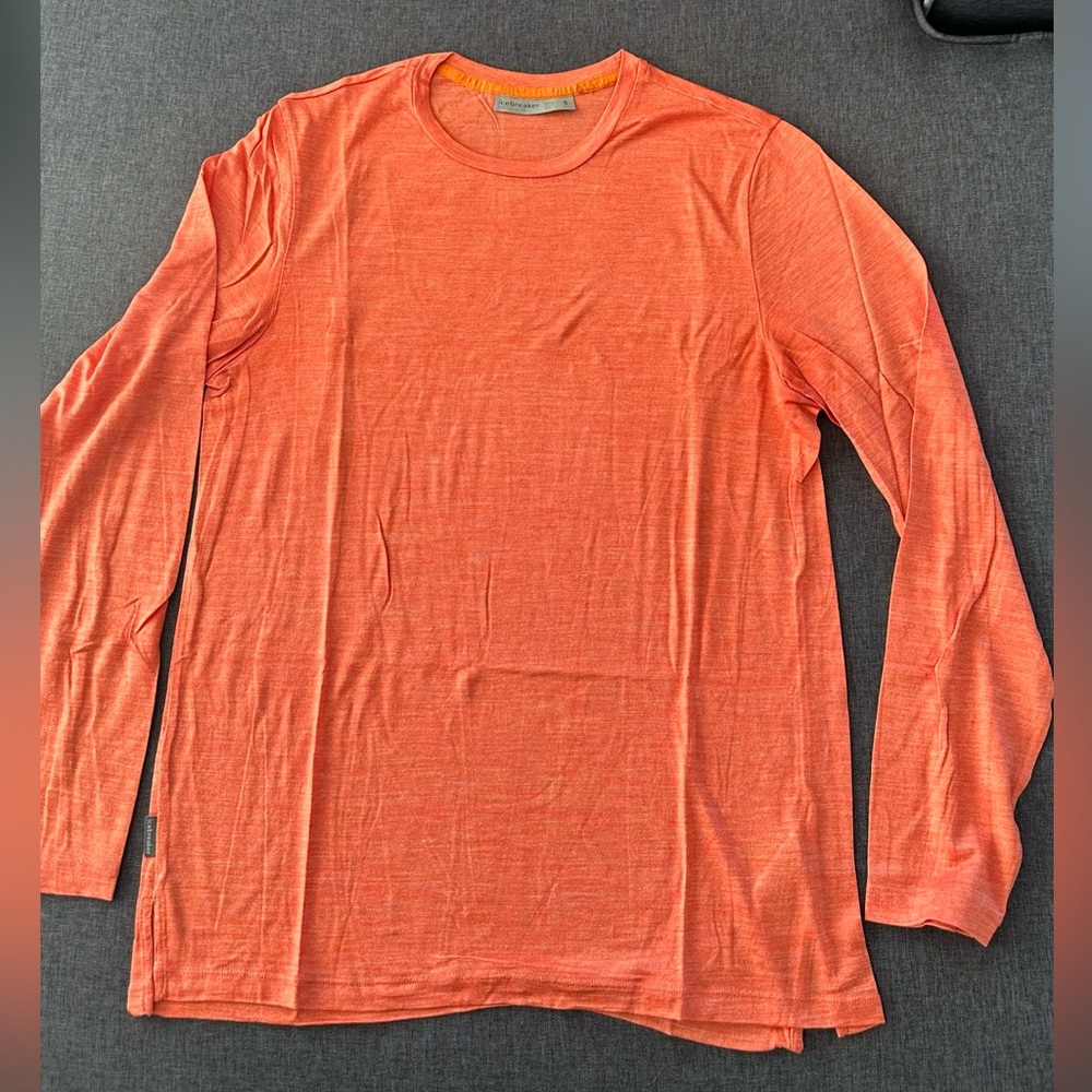 Icebreaker Vibrant Orange Long Sleeve Tee